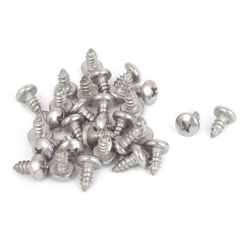 4.8x9.5mm Cross Round Head Sheet Self Tapping Screws 30pcs