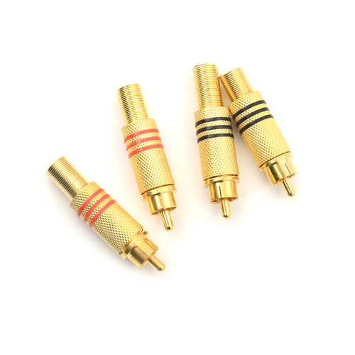 4pcs RCA Connector Male Jack Plug AV Plugs For PC Audio Vedi