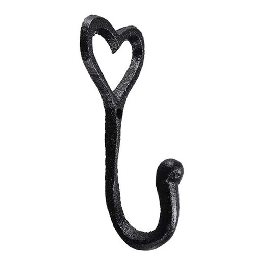 Hot 6 Pcs Retro Iron Art Hooks,Wall Hanger Heart Shape
