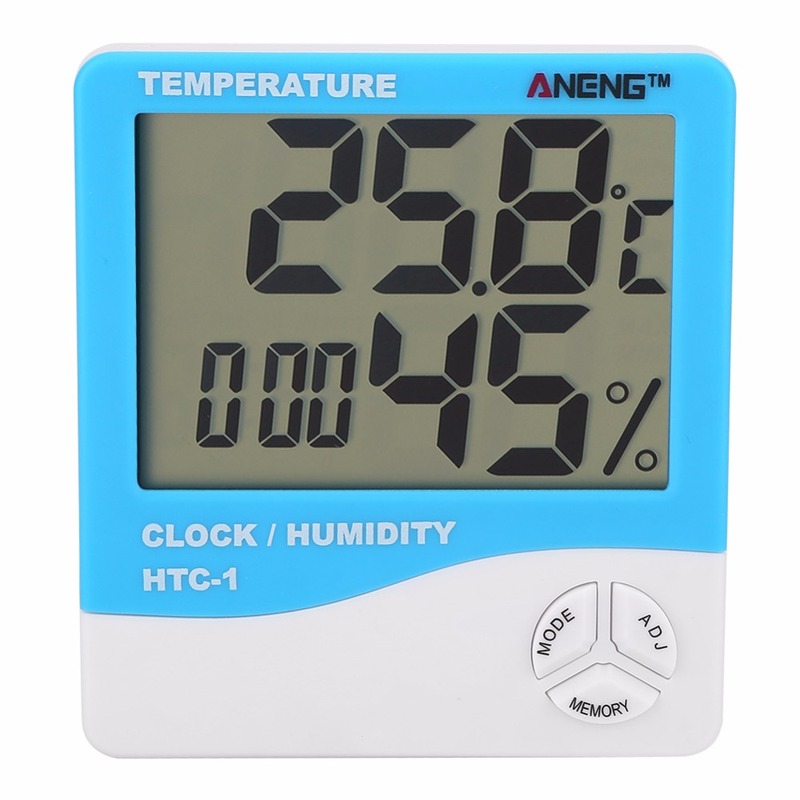 Room LCD Humidity Meter Weather Station Alarm Clock HTC-1