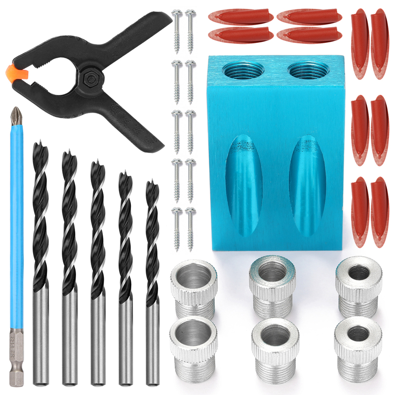 34Pcs Woodworking Inclined Hole Locator Drilling Guide Hole