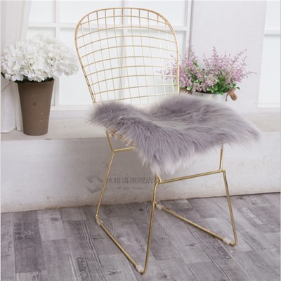 White Faux Sheepskin Wool Rug Fluffy Hairy Wool Carpet Seat