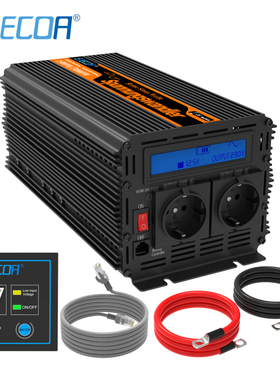 EDECOA DC 12V 24V to AC 220V 230V 1500W pure sine wave off g