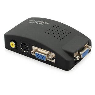 RCA Composite AV S-Video to VGA Converter Box CCTV DVR PC La