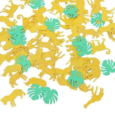 100pcs/pack Jungle Animal Turtle Leaf Glitter Paper