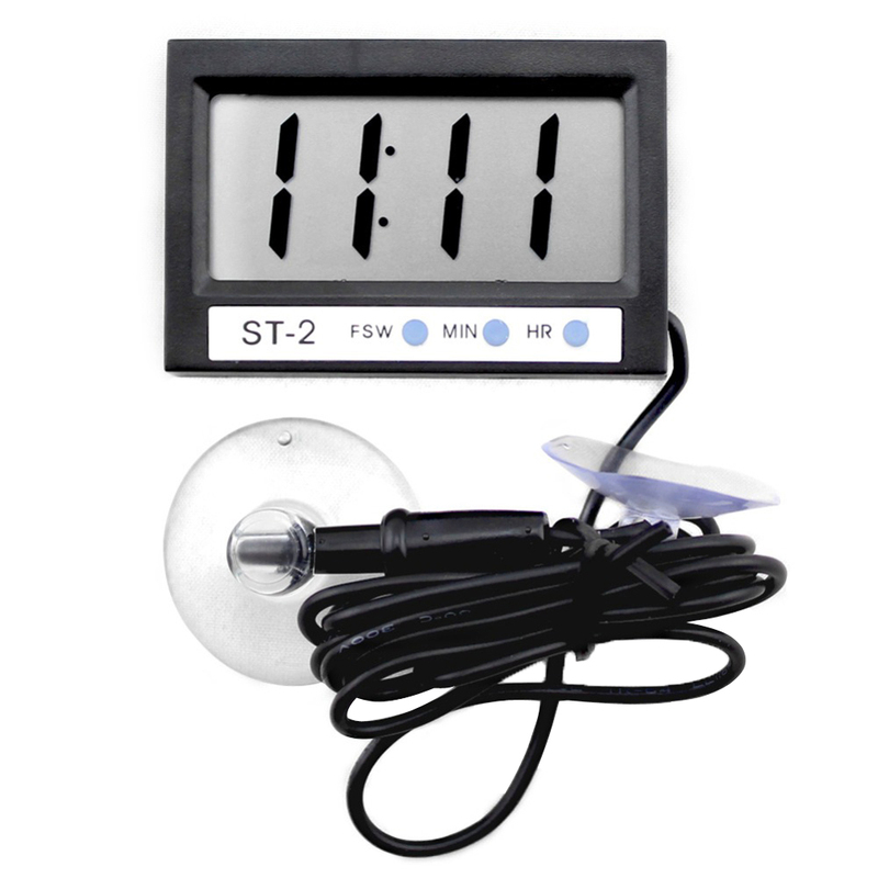 ST - 2 LCD Thermometer Clock Car In/Out Dual-Way Clock Tempe