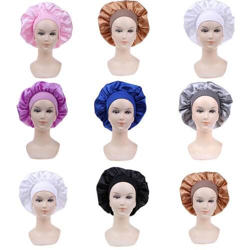 1pc Satin Sleeping Hat Night Sleep Cap Hair Care Bonnet Nigh