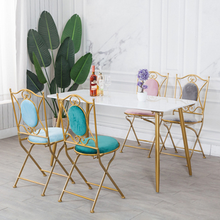 Home Cloth Chair Iron Nordic Stool Folding Round