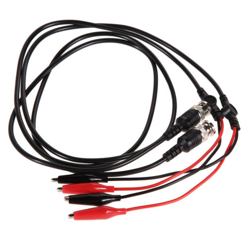 2Pcs 110cm BNC Q9 to Dual Alligator Clip Oscilloscope Test P