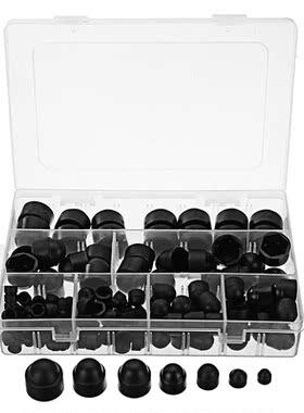 145Pcs Black Nut Bolt Cover Hexagonal Bolt Cap Rubber Cap M4