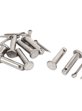 304 Flat Head Round Clevis Pins Fastener M5x20mm 8Pcs