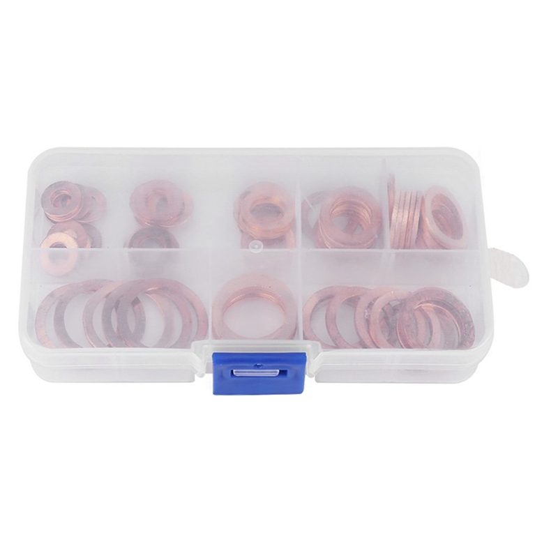80pcs Copper Washers Assortment for Sump Plug Washers Gasket