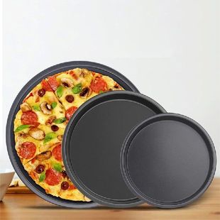 Non-Stick Carbon Steel Pizza Pan Oven Baking Trays Mold Micr