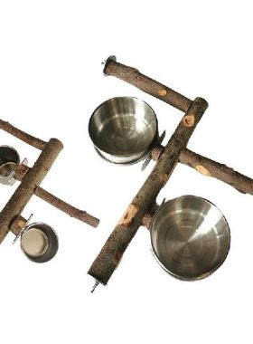 B2QB Bird Wooden Perch Parrot Natural Standing Bar Parrot