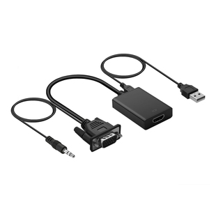 VGA To HDMI Output 1080P HD Audio TV AV HDTV Video Cable Con