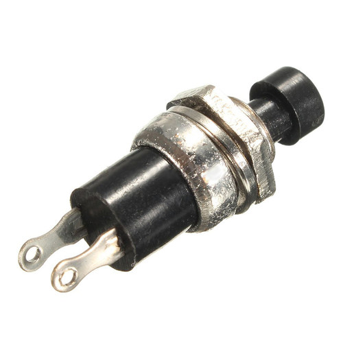 10Pcs 7mm Black 2Pins Mini Lockless Momentary ON/OFF Button