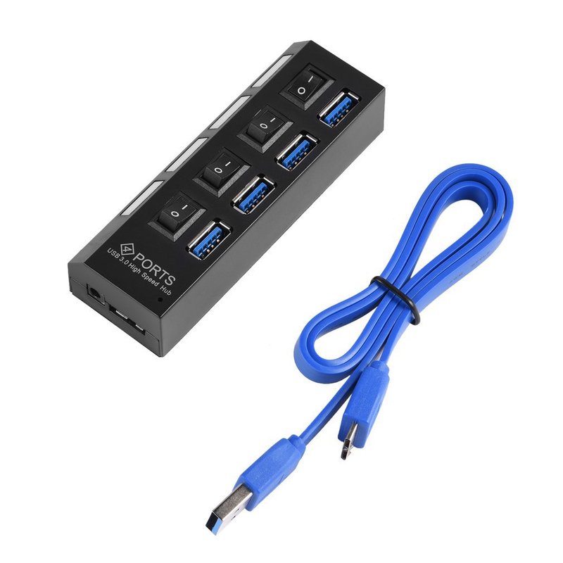USB 3.0 Hub 4 Ports USB 3.0 HUB With On/Off Switch For Deskt