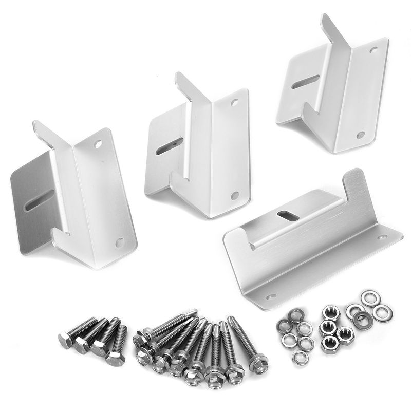 ZB02 Silver Tone Panel Mounting Z Bracket Set for Yacht/Pane