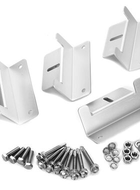 ZB02 Silver Tone Panel Mounting Z Bracket Set for Yacht/Pane