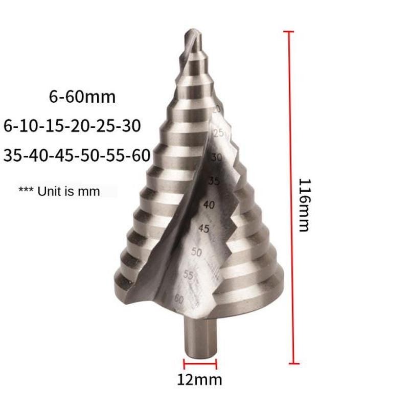 6-60MM Triangular handle Step Drill Pagoda Drill Spiral  Twi