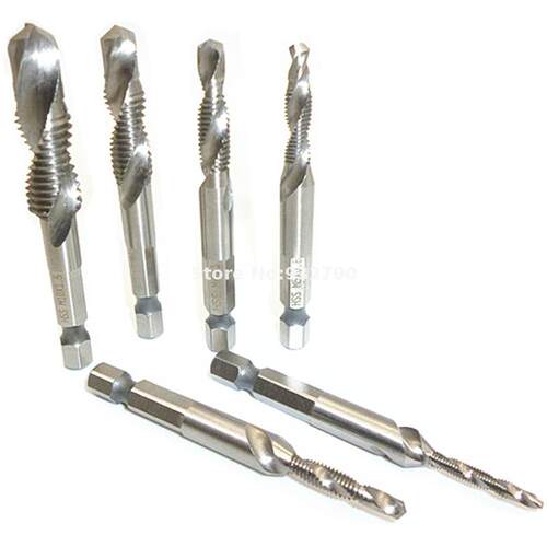 6pcs Drill Tap Countersink Metric M3 M4 M5 M6 M8 M10 Screw T