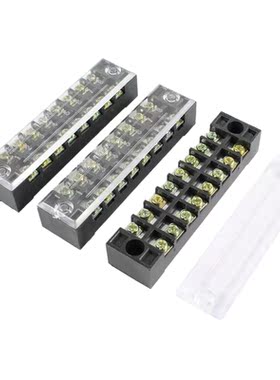 3 Pcs 600V 15A 8 Positions Dual Rows Covered Barrier Screw T