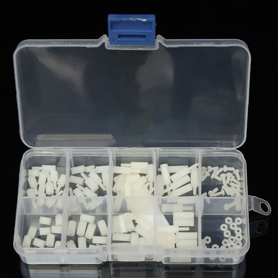 120Pcs M2 White Nylon Hex Spacers Screw Nut Assortment Kit S