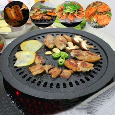 1pc Barbecue Plate Round Iron Korean BBQ Grill Plate No