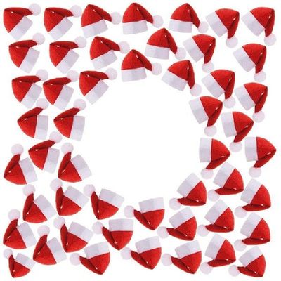 Christmas Mini Red Santa Claus Hats Wine Bottle Caps