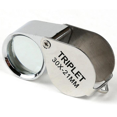 Triplet 30X Eye Magnifier Jewelry Coins Stamp Loupe Magnifie
