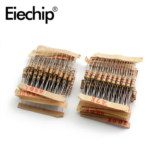30Values 1W Carbon Film Resistor Kit Set 0.1 - 750 ohm 5% Re