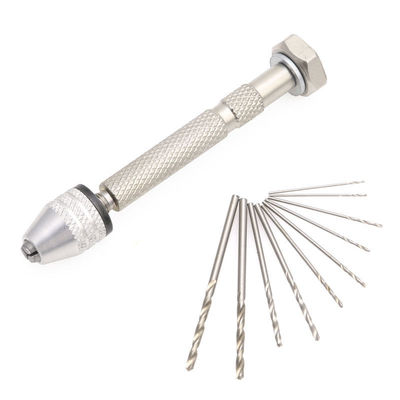 10pcs Twist Drills Rotary Tools +0.3-3.4mm Hand Chuck  H02