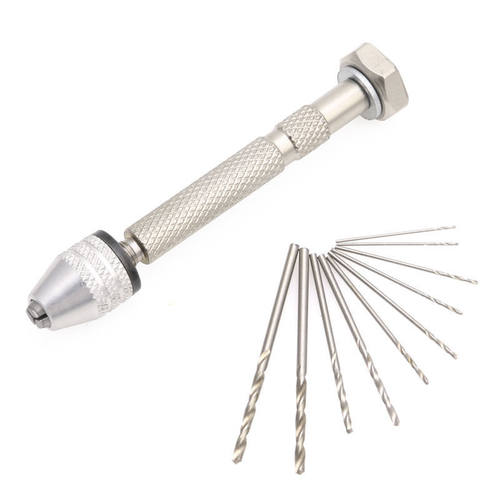 10pcs Twist Drills Rotary Tools +0.3-3.4mm Hand Chuck  H02
