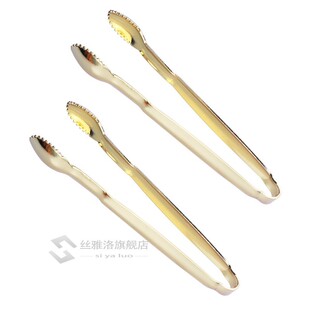 2pcs Gold Plated Mini Serving Tongs Sugar Cube Tongs Stainle