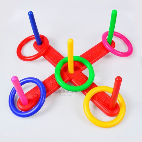 1 Set Outdoor Hoop Ring Toss Quoits Plastic Ring Throwing Fe