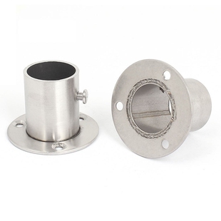 Wardrobe 25mm Tube Rail Rod End Support Bracket 2pcs