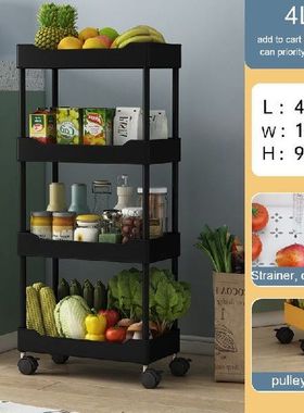 Kitchen Storage Rack Carts Trolley Black Bathroom Storage