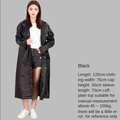 Environmental Women Raincoat Men Black Rain Clothes Cover