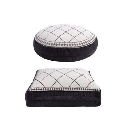 Large Pouf Cover Bedroom Decor Textured Embroider Craft