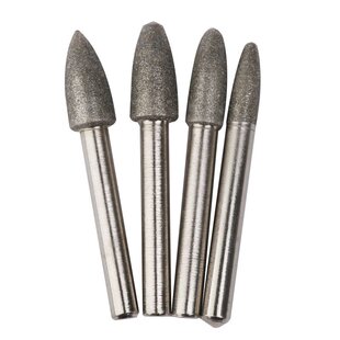4 pcs diamond rod 6 mm Coating Grinding Burrs Bits 6 / 8 / 1