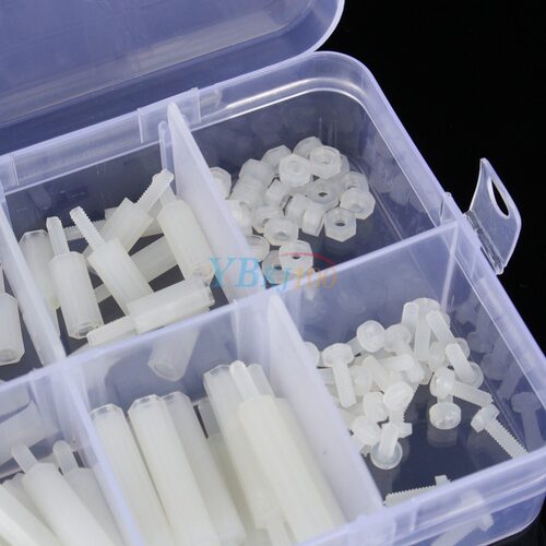 140pcs M2 Nylon Hex Spacers standoff / Screws/ Nuts Assorted