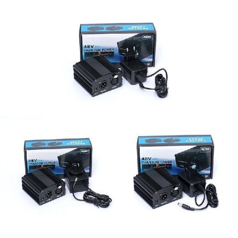 48v phantom power supply with adapter au us eu plug for
