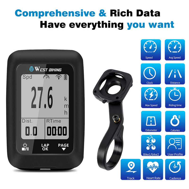 GPS Bike Stopwatch Bluetooth ANT  Wireless Bike Speedometer