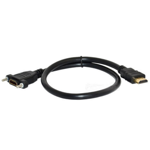 1m  3Ft HDMI male to female panel mount extension Cable