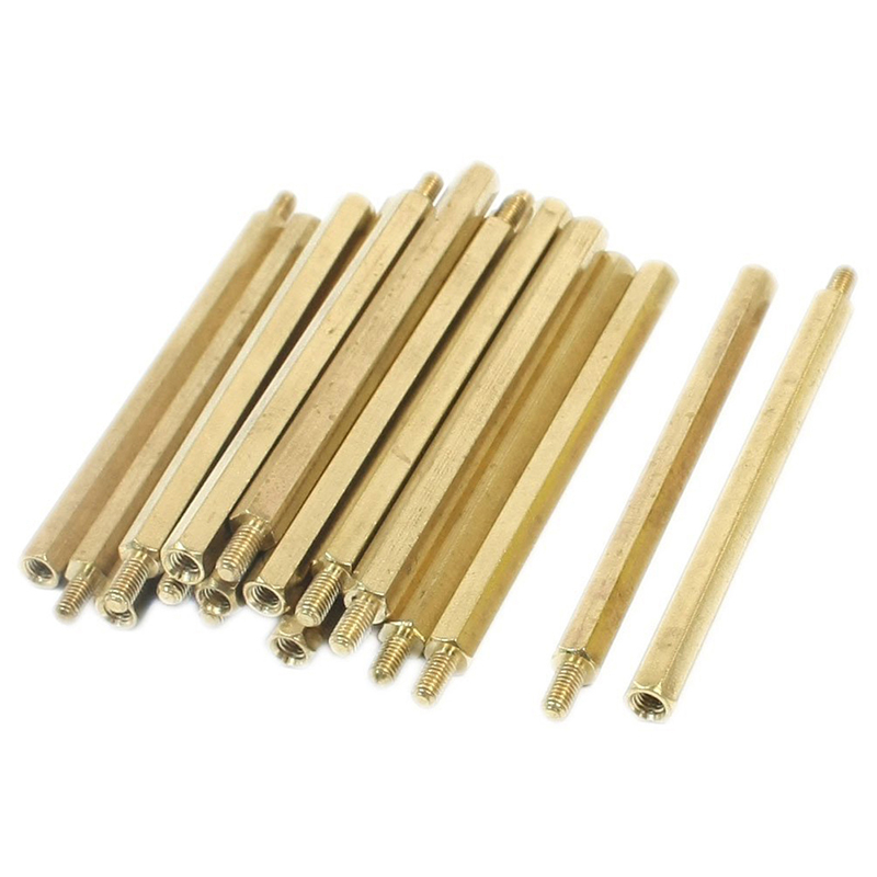 20pcs 60 mm x66 mm M3 Male Female Thread Brass PCB Hexagon S