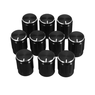 10Pcs Black Alloy Potentiometer Knob Cap Volume Control Knob