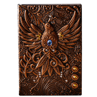 Diary Embossed Writing Pads Travel Retro Phoenix Hardcover P