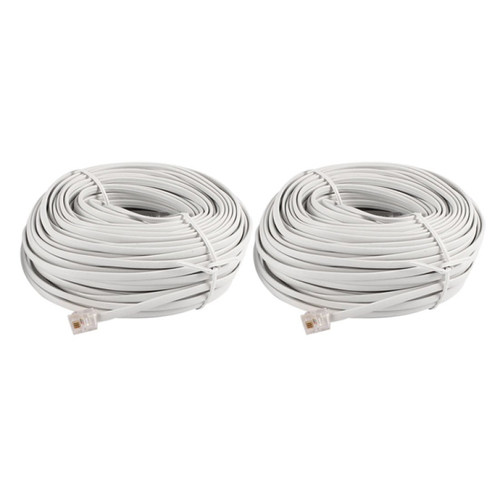 30M 98ft RJ11 6P4C Telephone Extension Cable Connector Off W