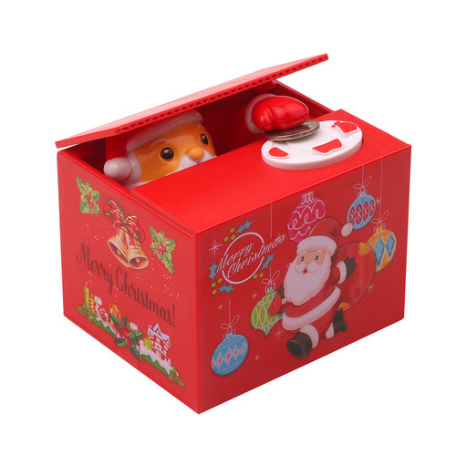 Santa Clause Stealing Coin Bank Musical Piggy Bank Kids