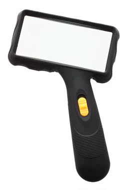 2-LED Rectangular Oblique-handle Magnifier Glass Lens